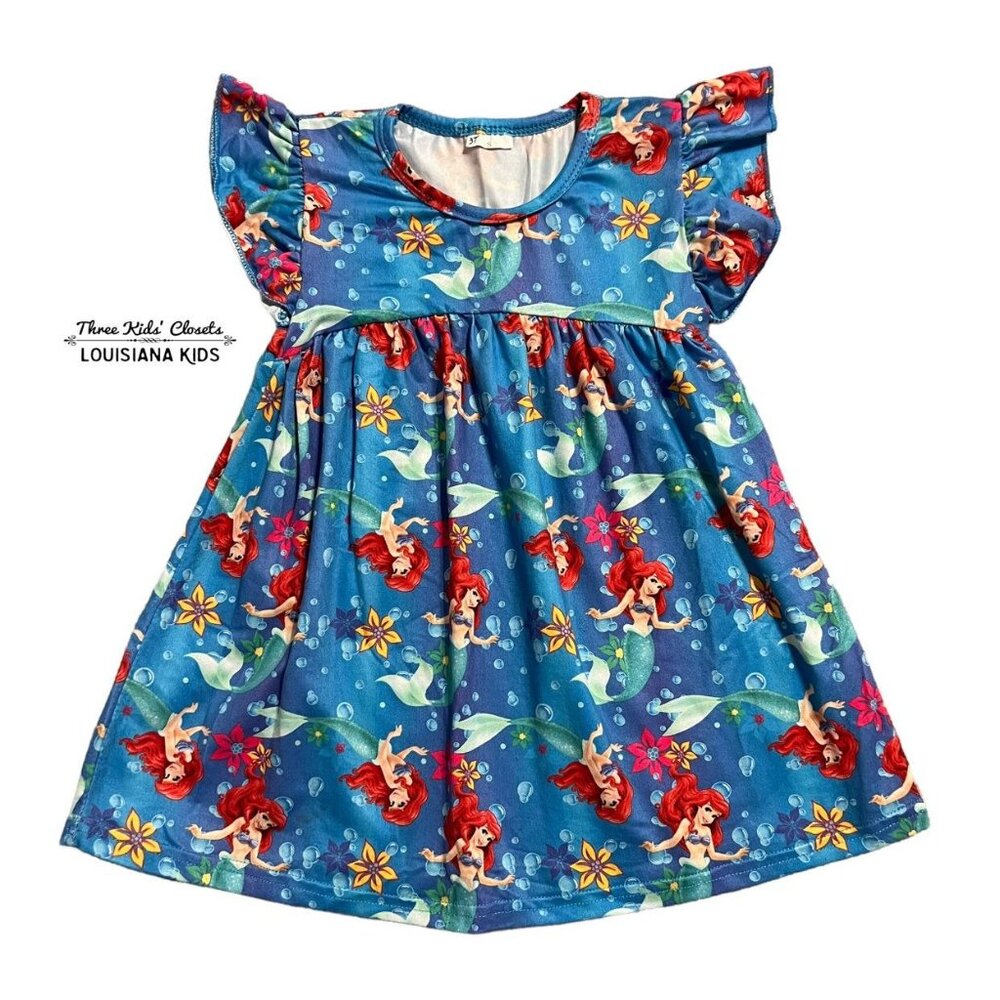 Girls 3T Ariel Little Mermaid Tunic Pearl Dress